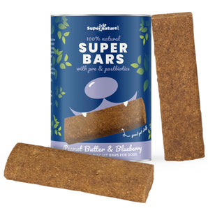 Natural Treats Super Bars - Peanut Butter & Blueberry Baked Treat Bars for Dogs 400g