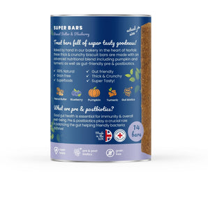 Natural Treats Super Bars - Peanut Butter & Blueberry Baked Treat Bars for Dogs 400g