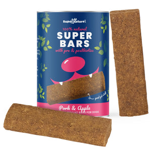 Natural Treats Super Bars - Pork & Apple Baked Treat Bars for Dogs 400g