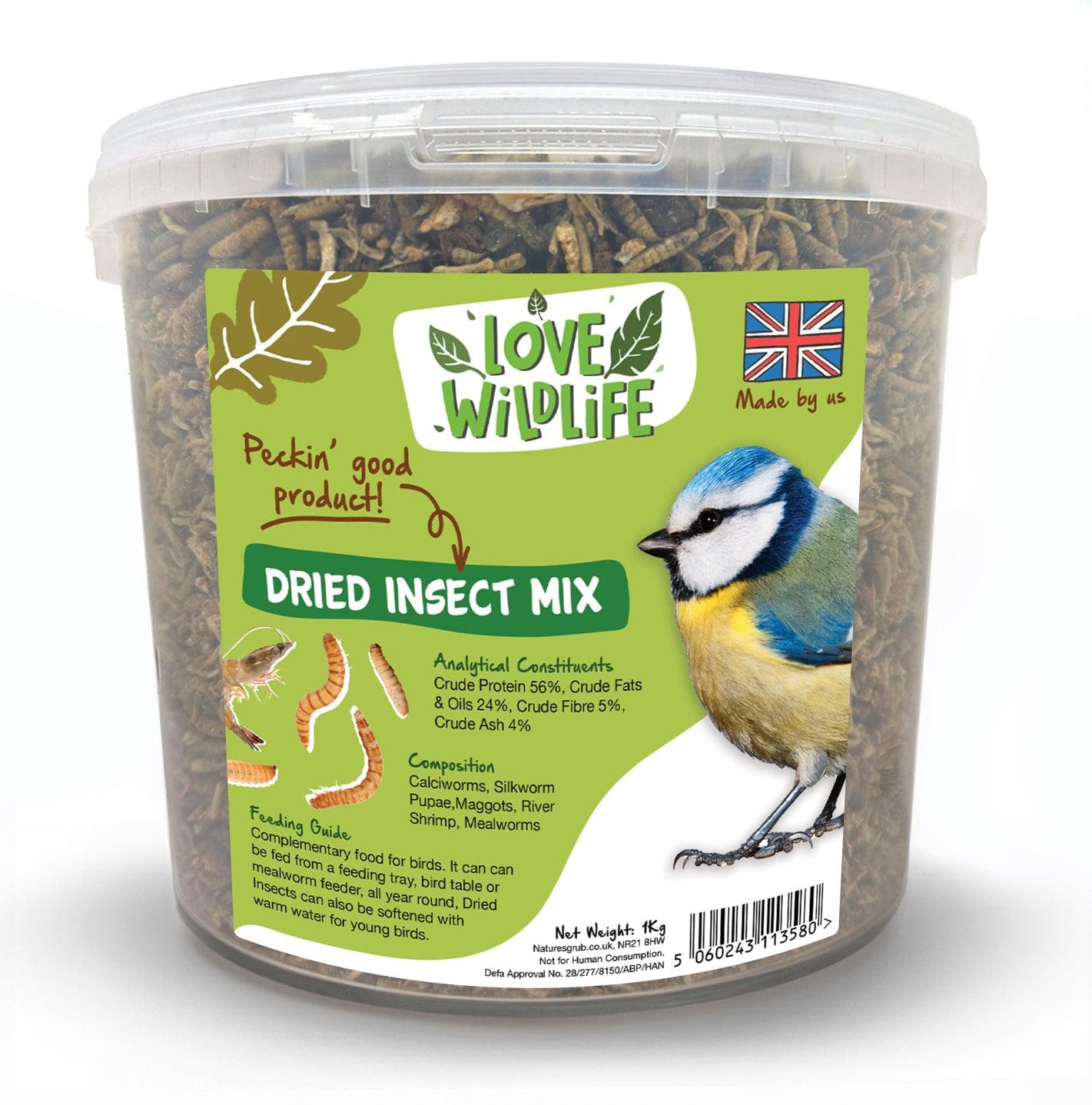 Love Wildlife Dried Insect Mix 1kg | Food for Wild Birds – Natures Grub