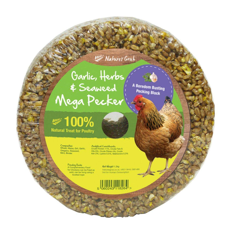 Natures Grub 1.2kg Mega Pecker Garlic, Herbs & Seaweed Mega Pecker