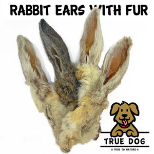 Natures Grub 1kg Bulk Bag (50-70pcs) True Dog - Rabbit Ears with Fur