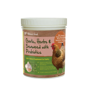 Natures Grub 300g Tub Garlic, Herbs & Seaweed with Probiotics