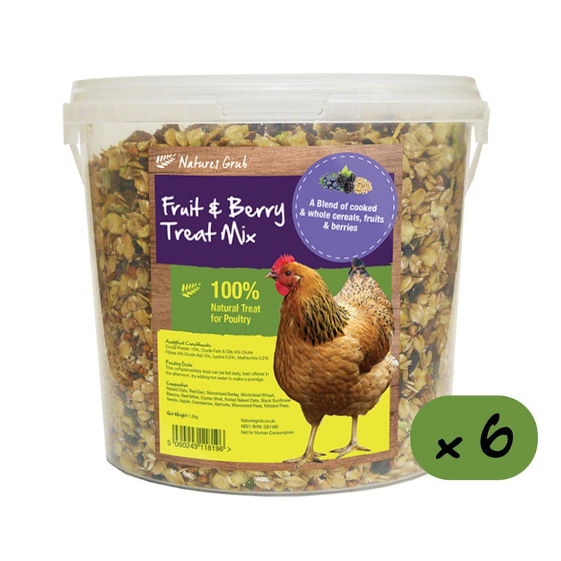 Natures Grub 6 x 1.2kg Bucket Fruit & Berry Treat Mix