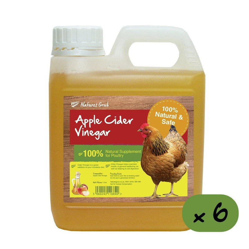 Natures Grub 6 x 1ltr Bottle Apple Cider Vinegar