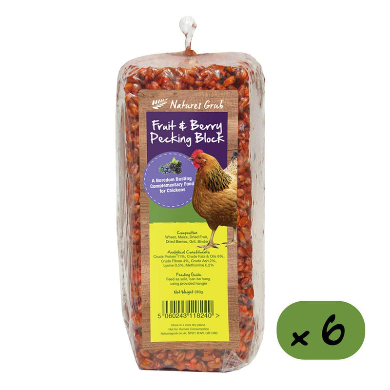Natures Grub 6 x 280g Block Fruit & Berry Pecking Block