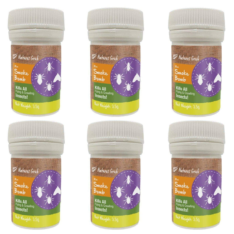 Natures Grub 6 x 3.5g Smoke Bomb Red Mite & Insect Killer Smoke Bomb