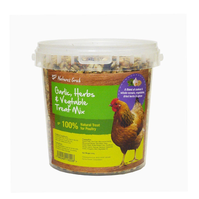 Natures Grub 600g Tub Garlic, Herbs & Vegetable Treat Mix
