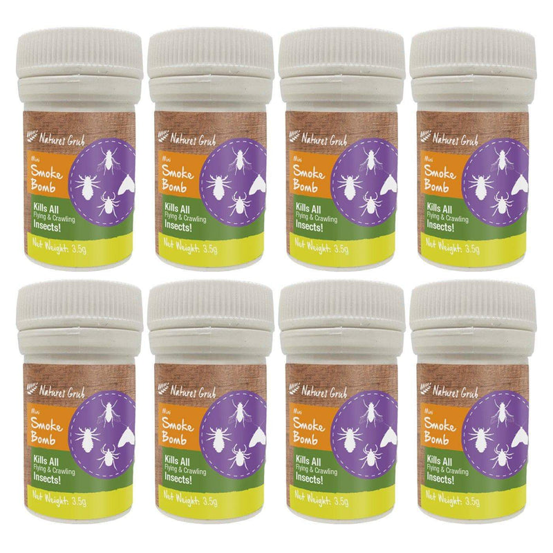 Natures Grub 8 x 3.5g Smoke Bomb Red Mite & Insect Killer Smoke Bomb