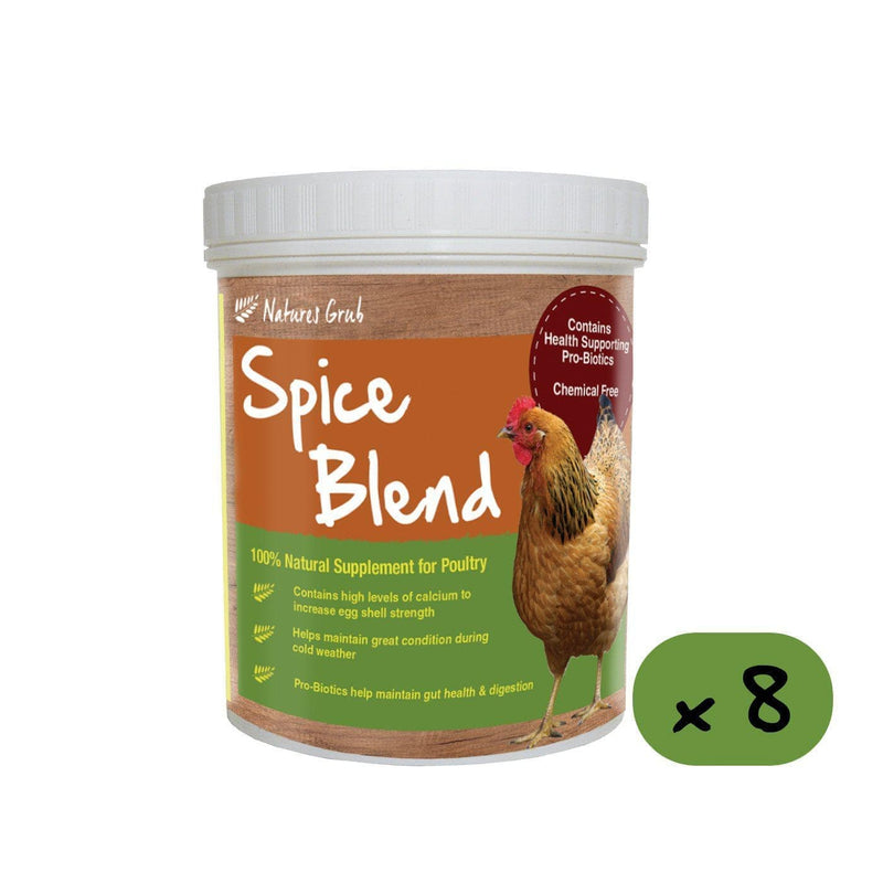Natures Grub 8 x 500g Tub Poultry Spice with Probiotics