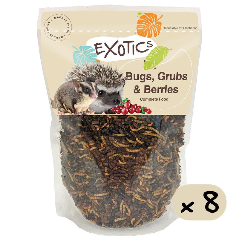 Natures Grub 8 x 600g Pouch Bugs, Grubs & Berries